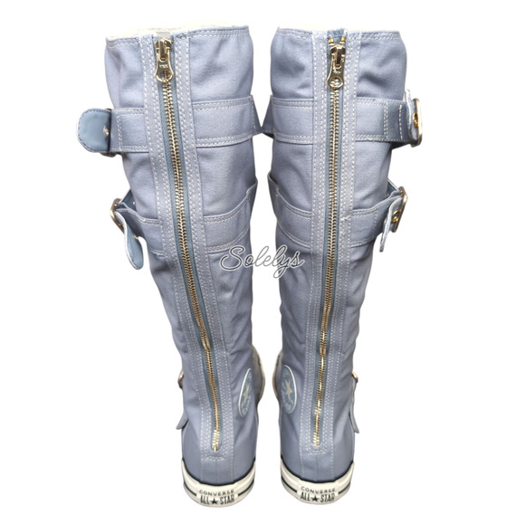 Converse XXHI Triple Buckle Strap Wet Stone Blue Knee High Sneaker Womens 10.5 - Picture 3 of 10